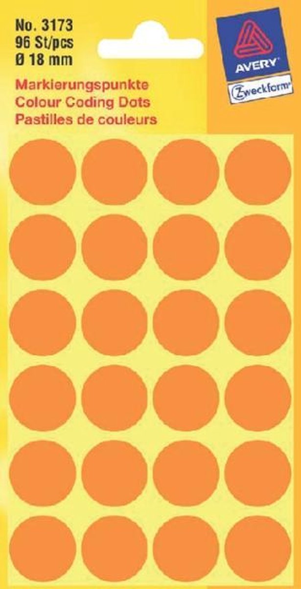 Avery Etiket Zweckform 18mm Rond 4 Vel A 24 Etiketjes Licht - Wit