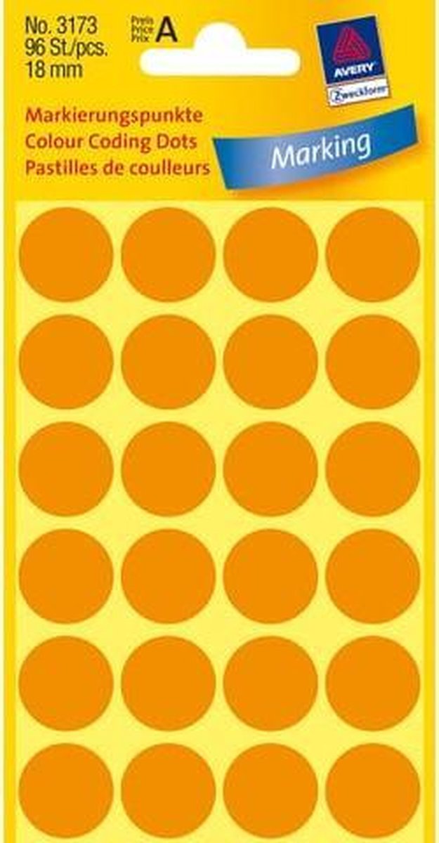 Avery Etiket Zweckform 18mm Rond 4 Vel A 24 Etiketjes Licht - Wit