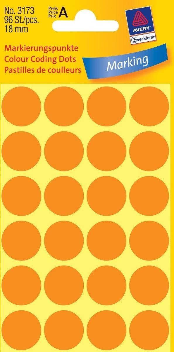 Avery Etiket Zweckform 18mm Rond 4 Vel A 24 Etiketjes Licht - Wit