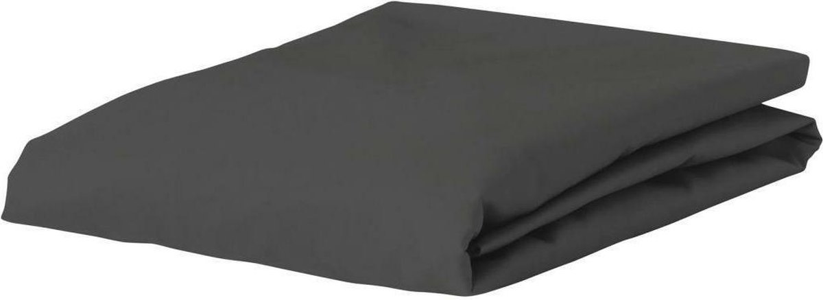 Essenza Premium Percale Katoen Hoeslaken Extra Hoog - 100% Percale Katoen - Lits-jumeaux (180x200 Cm) - Steel Grey - Grijs