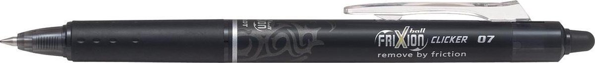 Pilot Intrekbare Roller Frixion Ball Clicker, Medium Punt, 0,7 Mm, - Zwart