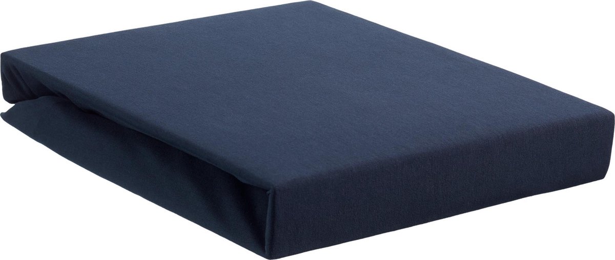 Beddinghouse Jersey Lycra Topper Hoeslaken - 95% Gebreide Katoen - 5% Lycra - Lits-jumeaux (180/200x200/220 Cm) - Indigo - Blauw