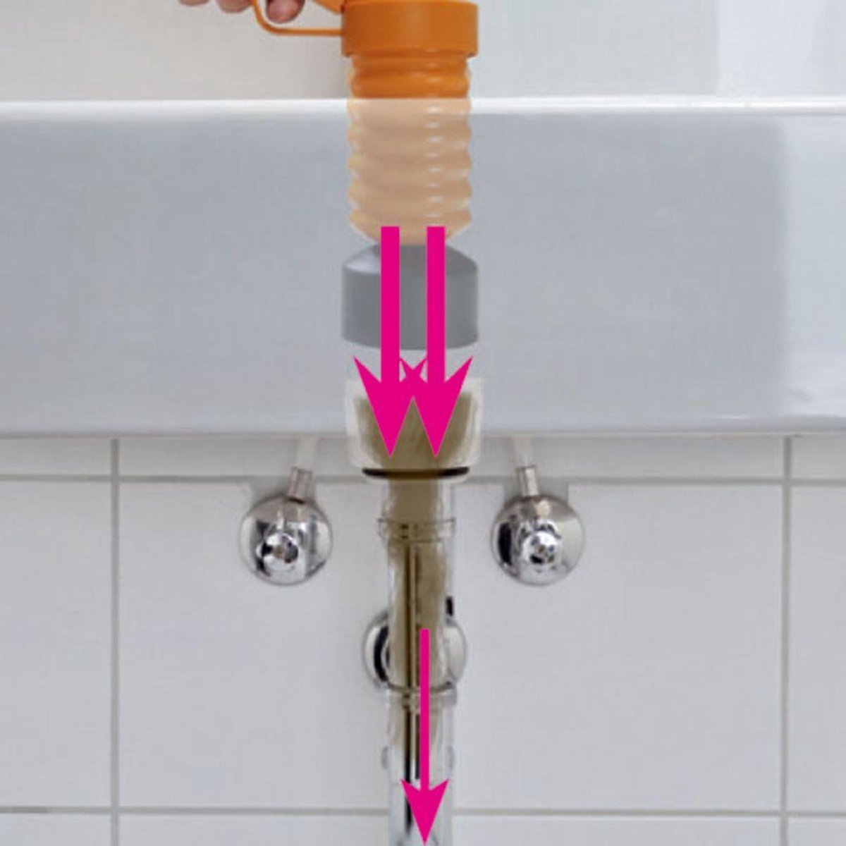 Drain Buster Afvoerontstopper Handmatig Oranje En - Zwart