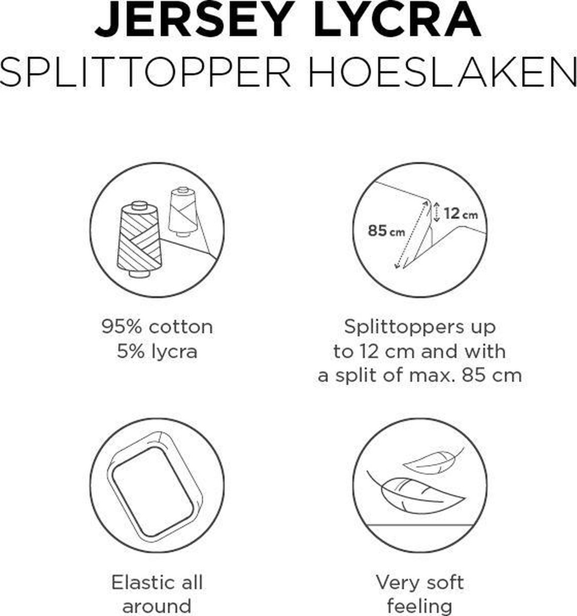 Beddinghouse Jersey Lycra Split-topper Hoeslaken - 95% Gebreide Katoen - 5% Lycra - Lits-jumeaux (180x200/220 Cm) - - Rood