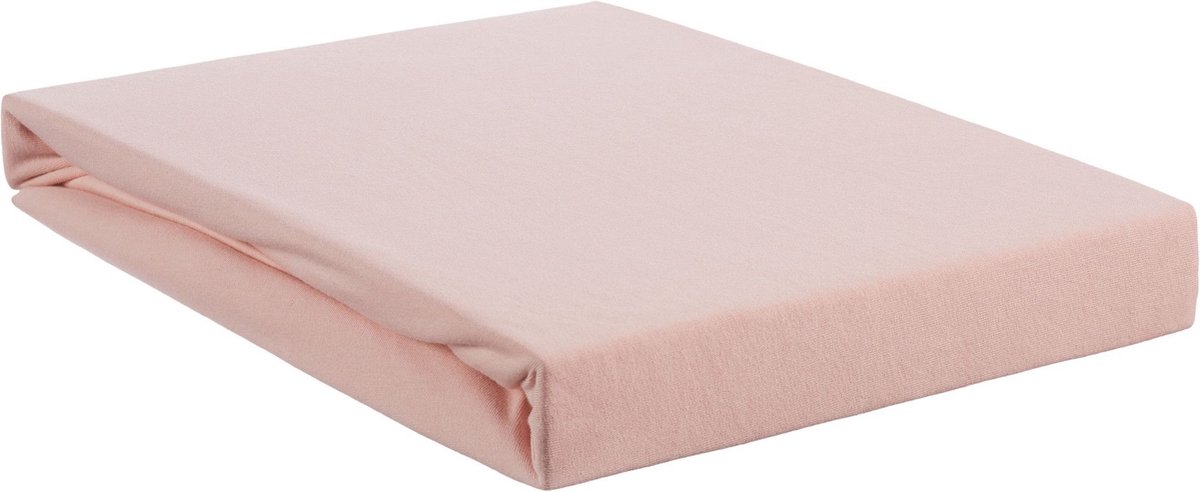 Beddinghouse Jersey Lycra Hoeslaken - 95% Gebreide Katoen - 5% Lycra - Lits-jumeaux (180/200x200/220 Cm) - Light Pink - Roze