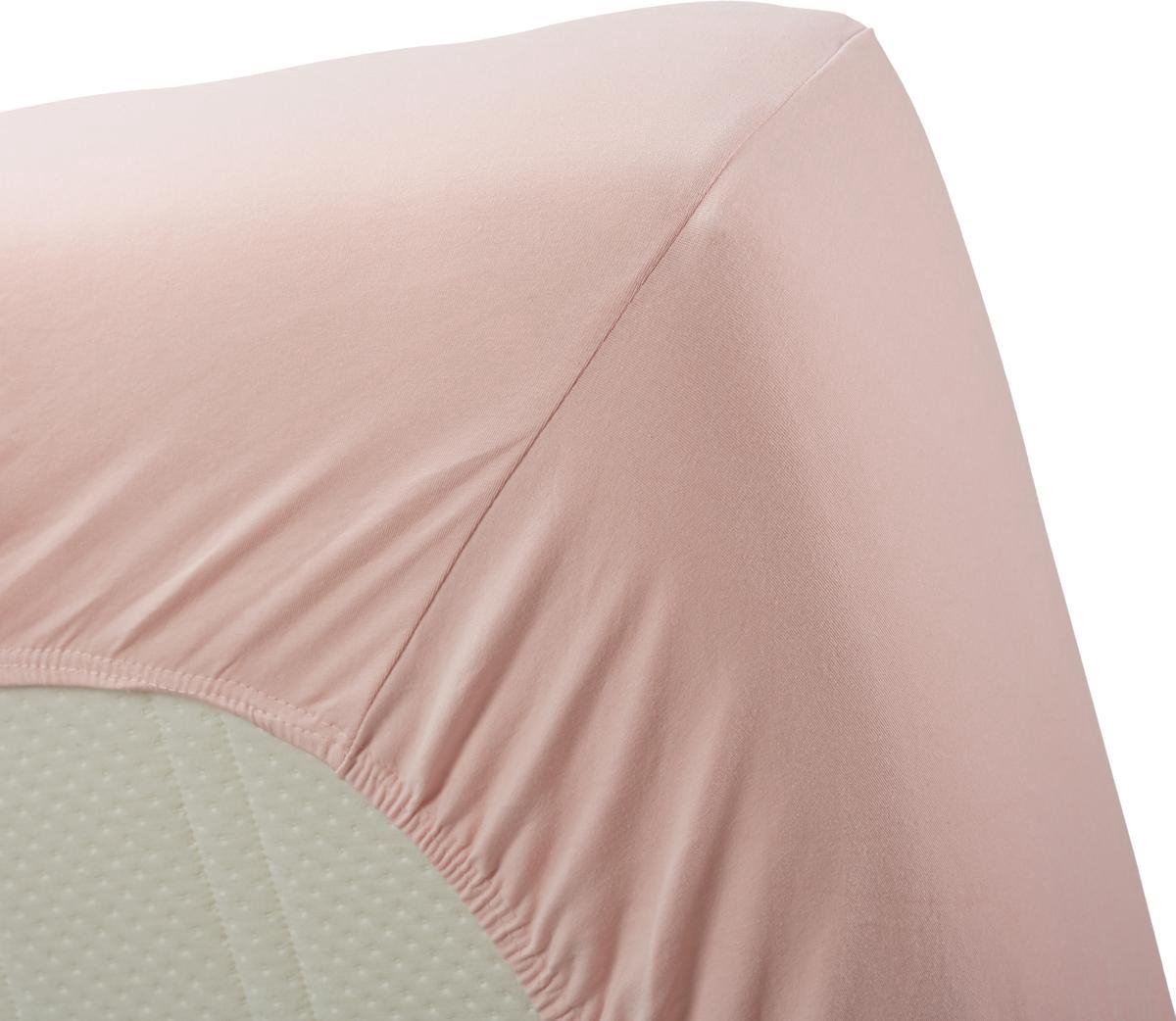 Beddinghouse Jersey Lycra Hoeslaken - 95% Gebreide Katoen - 5% Lycra - Lits-jumeaux (180/200x200/220 Cm) - Light Pink - Roze