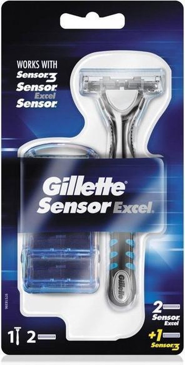 Gillette Sensor Excel Scheerhouder + 2 Excel / 1 Sensor3 Scheermesjes Gillette Sensor Excel Scheerhouder + 2 Excel / 1 Sensor3 Scheermesjes