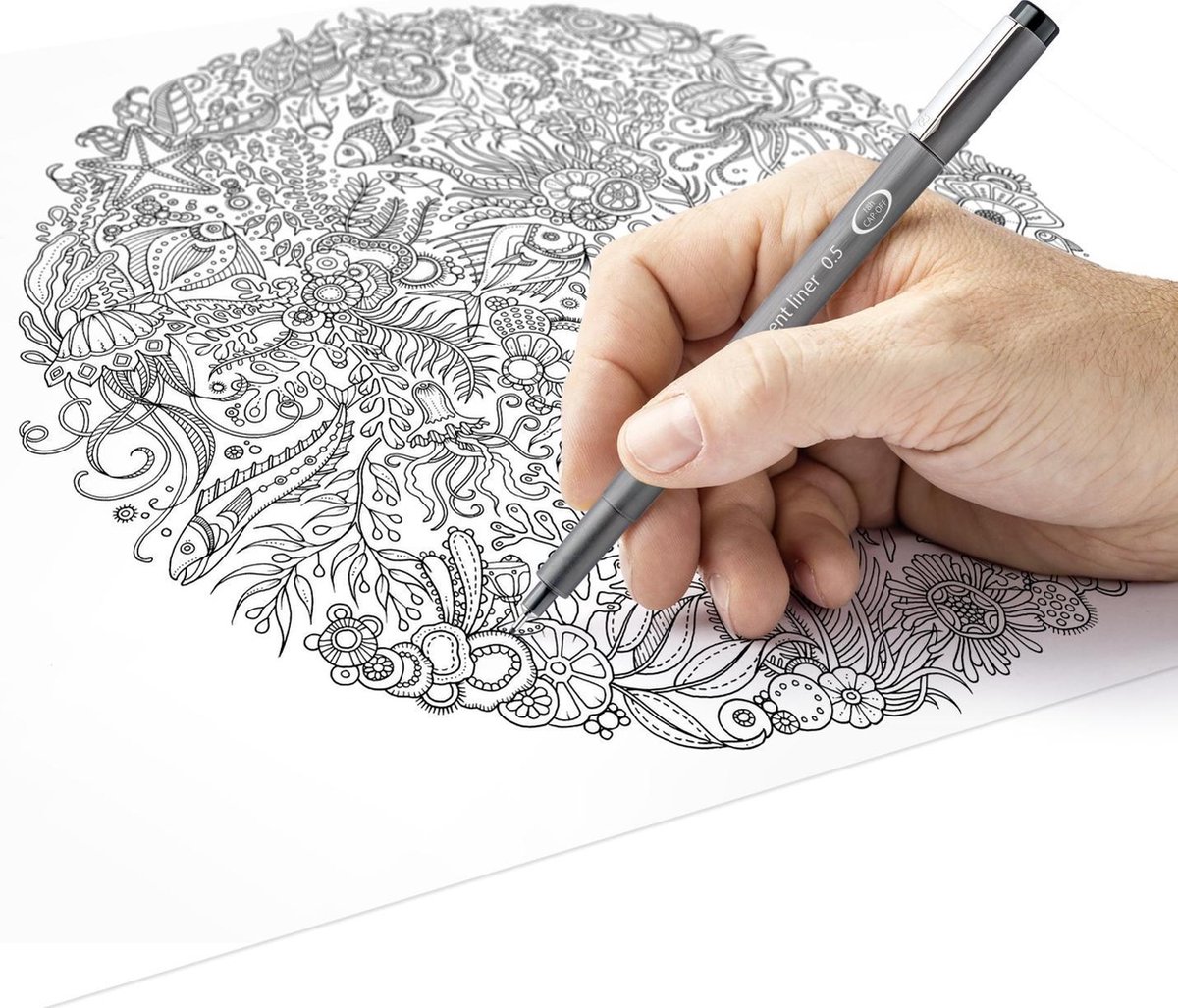 Staedtler Fineliner Pigment Liner Etui Van 4 + 2 - Wit