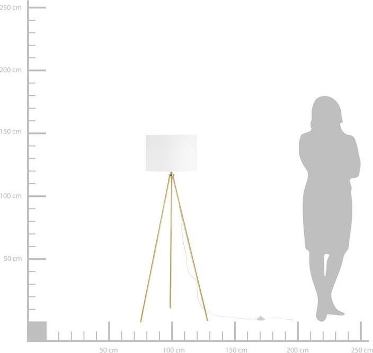 Beliani Vistula Staande Lamp Metaal 55 X 55 Cm - Wit