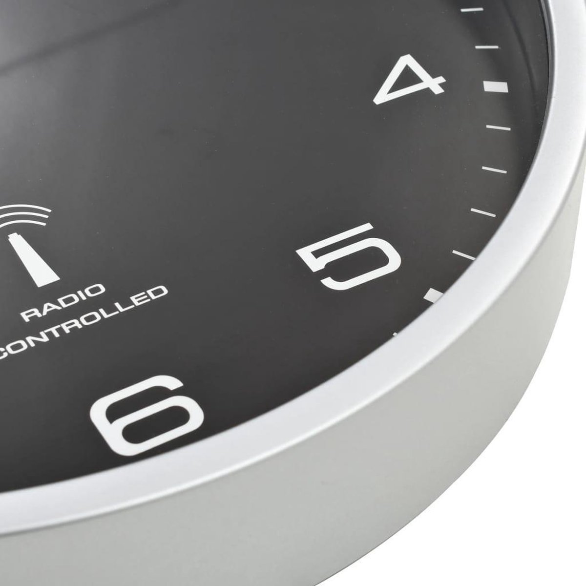 Vidaxl Wandklok Met Quartz Uurwerk Radiogestuurd 31 Cm - Zwart