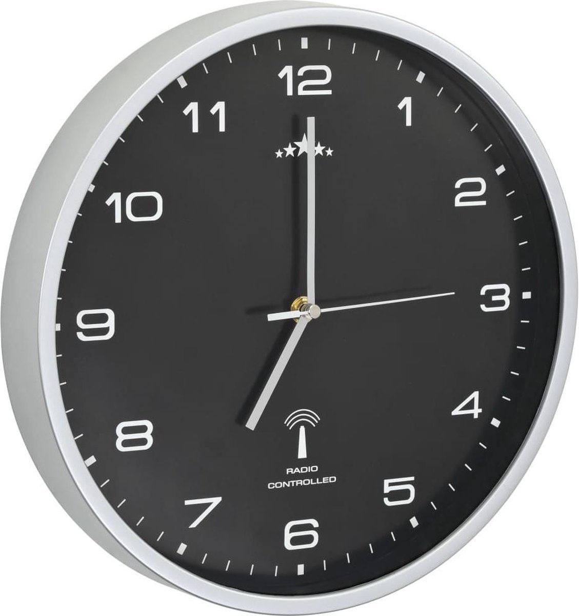 Vidaxl Wandklok Met Quartz Uurwerk Radiogestuurd 31 Cm - Zwart