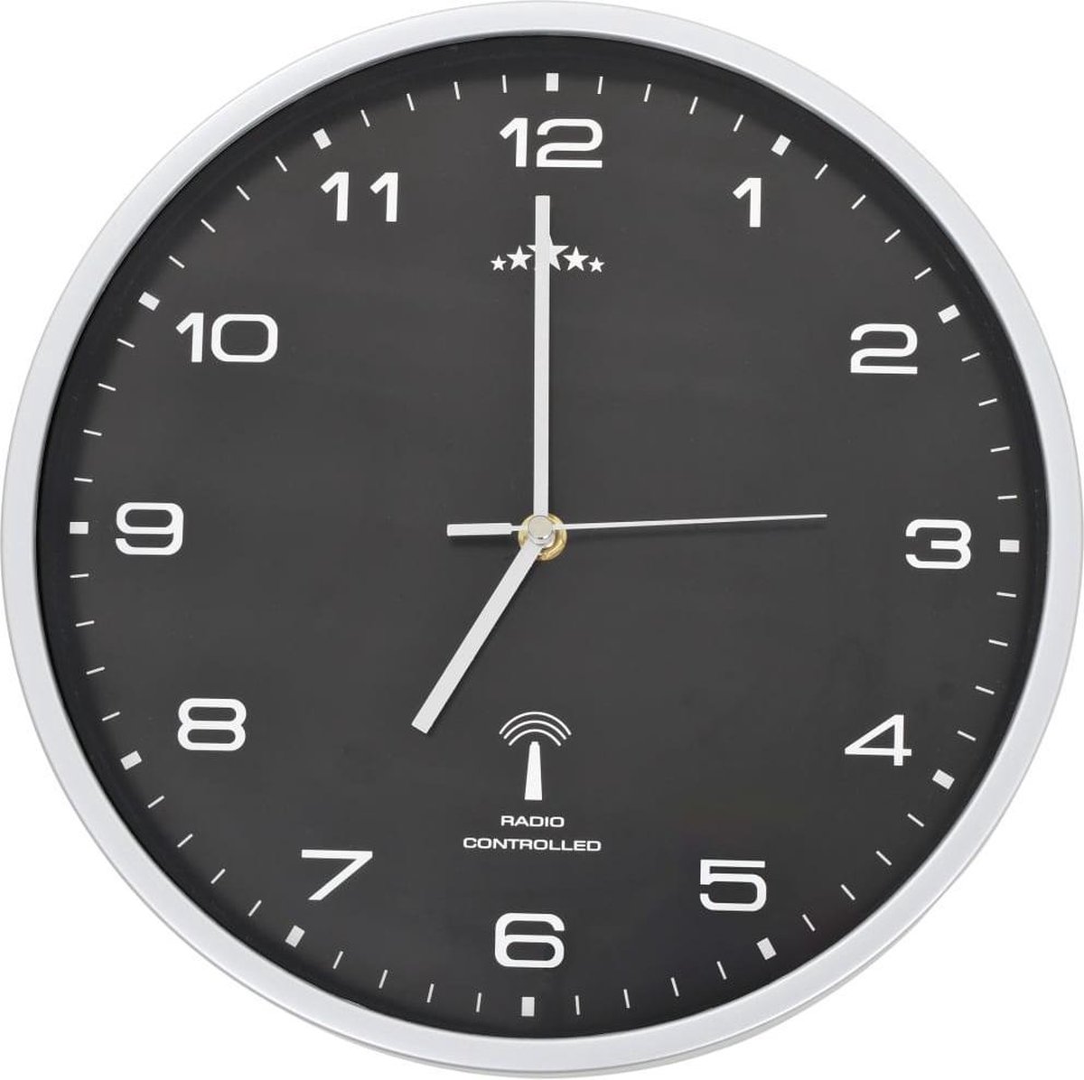 Vidaxl Wandklok Met Quartz Uurwerk Radiogestuurd 31 Cm - Zwart