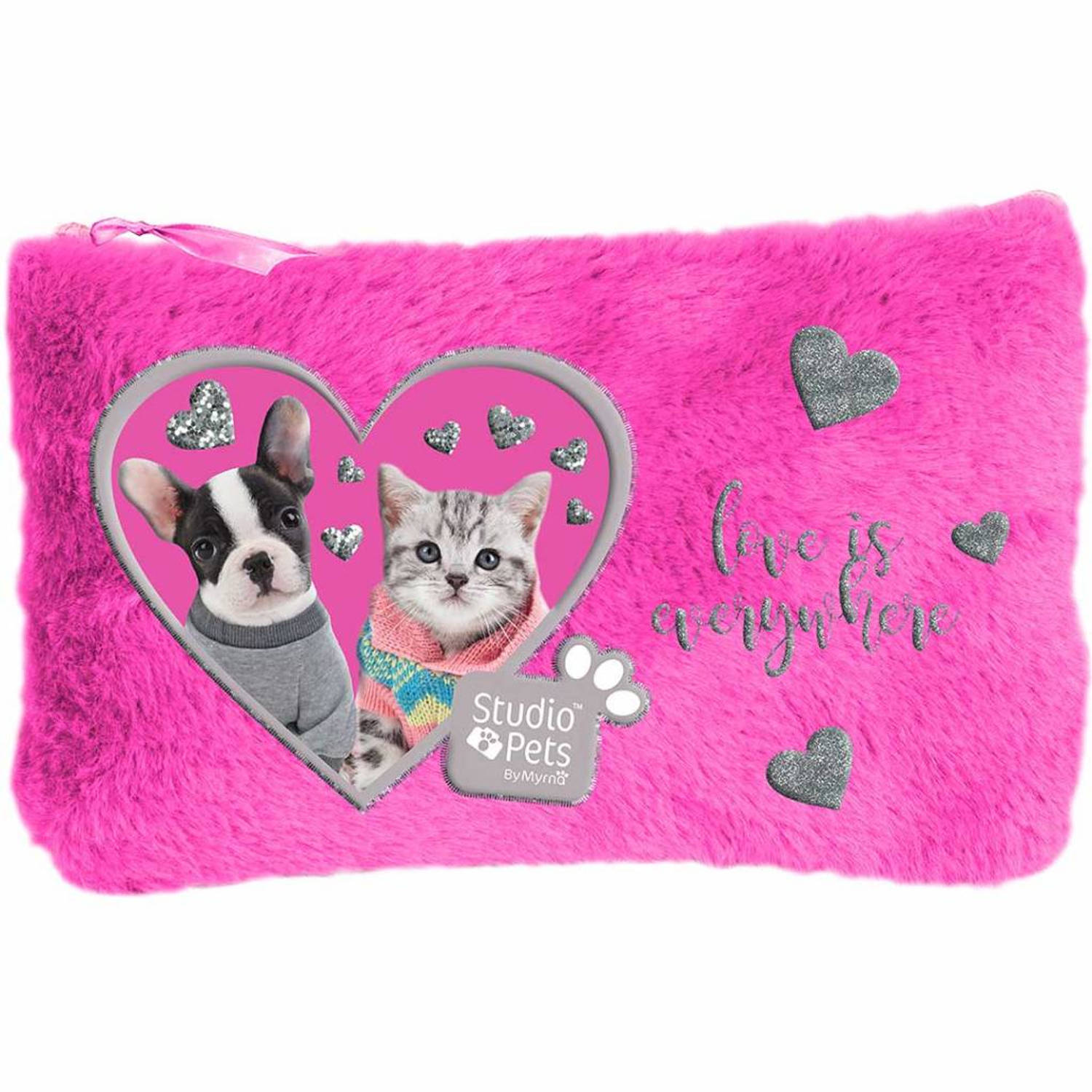 Studio Pets Love Is Everywhere - Pluche Etui - 12,7 X 20 Cm - - Roze