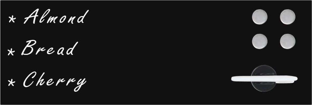 Vidaxl Schoolbord Voor Aan De Wand Magnetisch 60x20 Cm Glas - Zwart