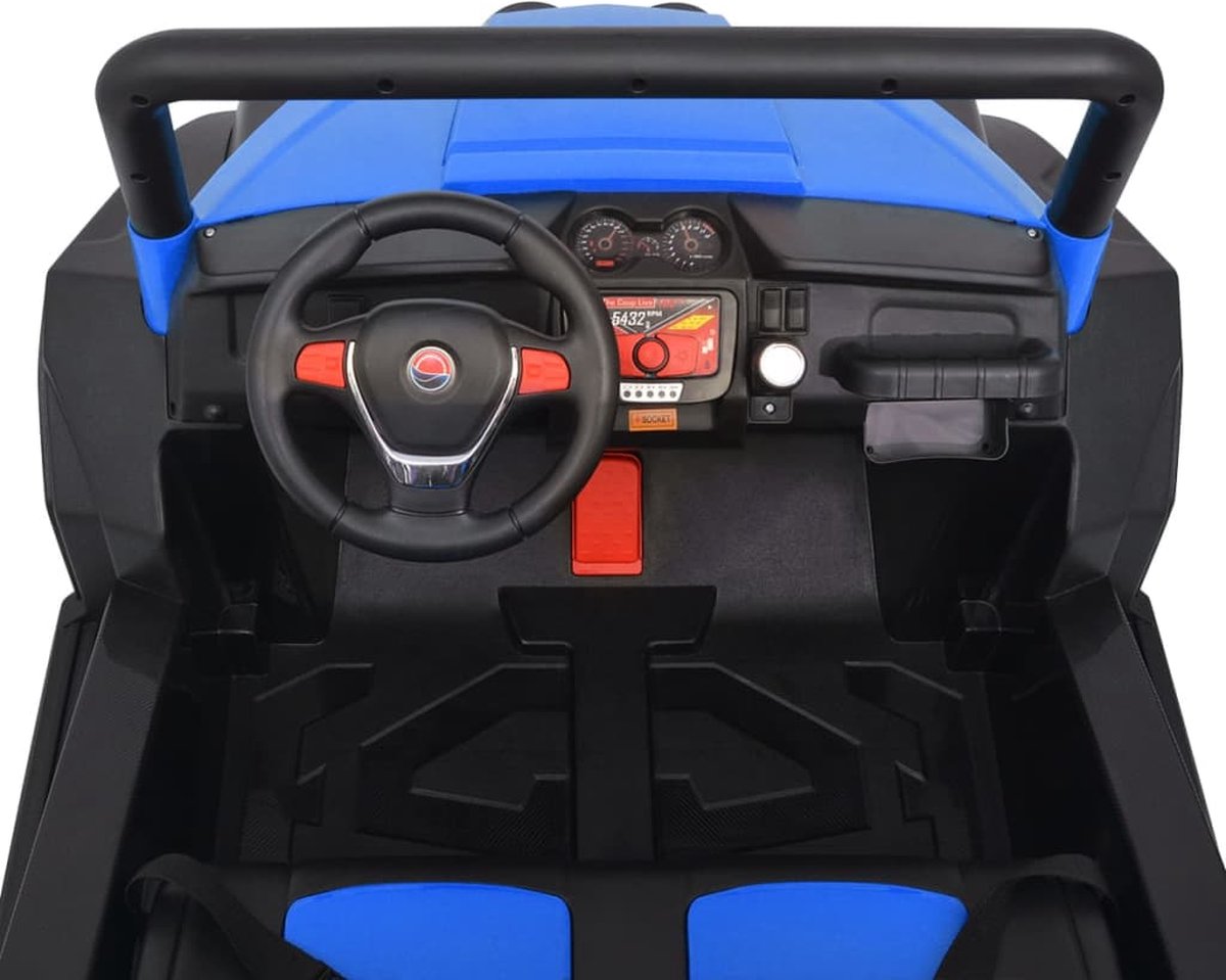 Vidaxl Elektrische Speelgoedauto Voor 2 Personen En Zwart Xxl - Blauw