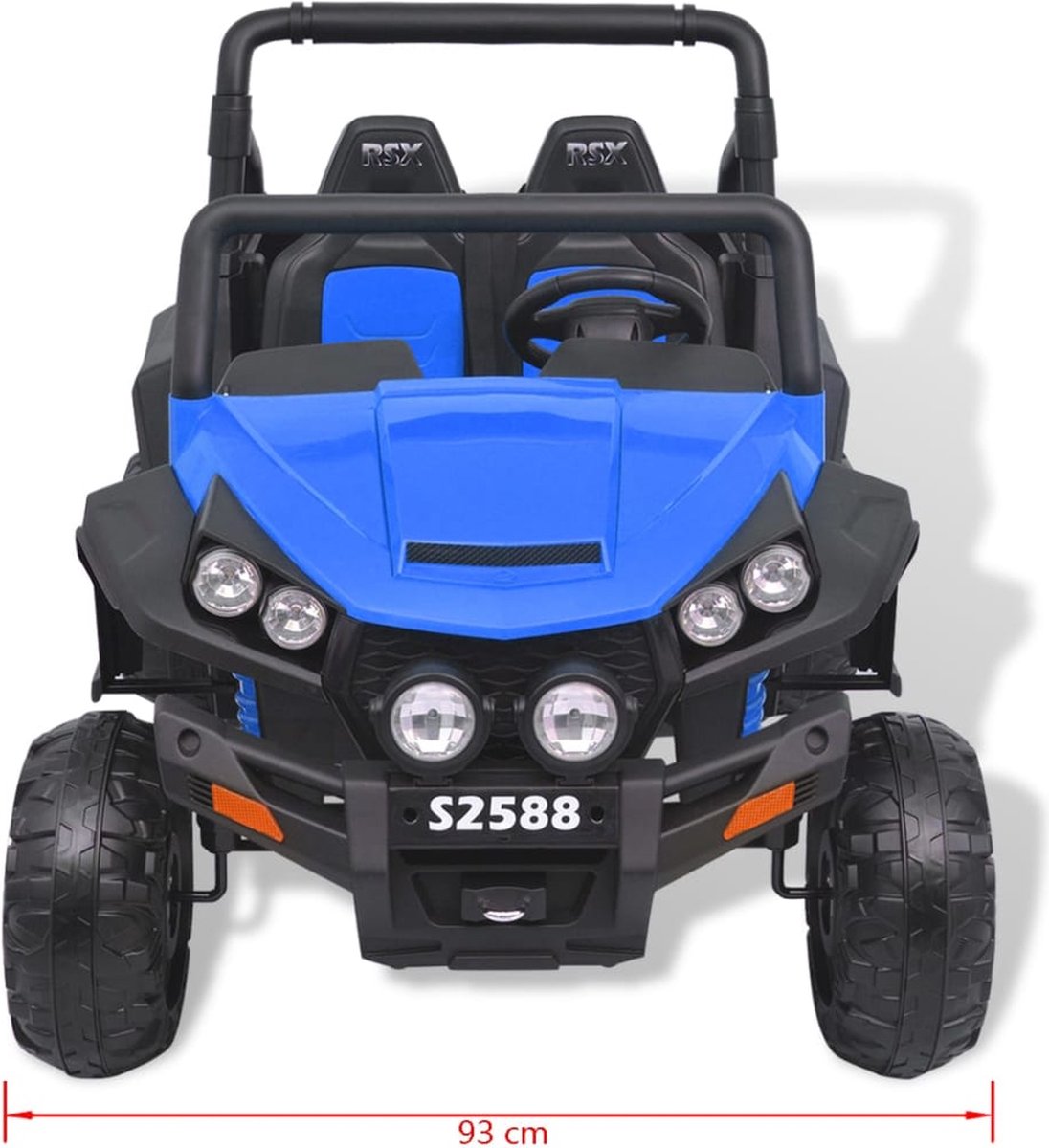 Vidaxl Elektrische Speelgoedauto Voor 2 Personen En Zwart Xxl - Blauw