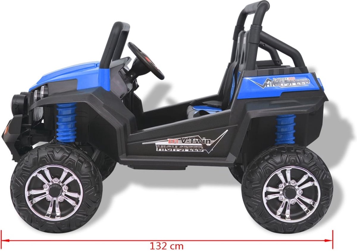 Vidaxl Elektrische Speelgoedauto Voor 2 Personen En Zwart Xxl - Blauw