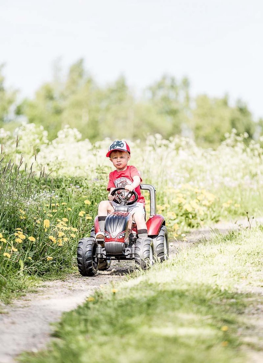 Falk Traptractor Met Aanhanger Valtra S4 162 Cm Donkerrood
