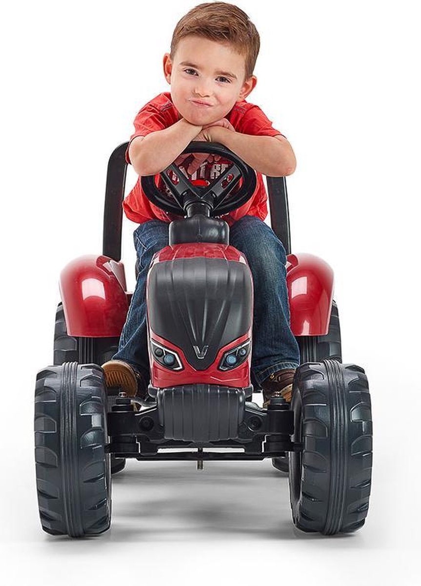 Falk Traptractor Met Aanhanger Valtra S4 162 Cm Donkerrood