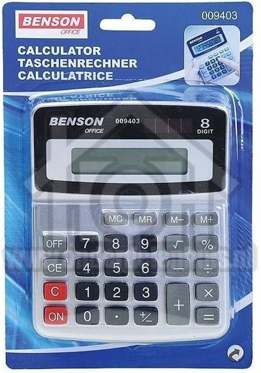 Benson Rekenmachine 14 Cm - Grijs