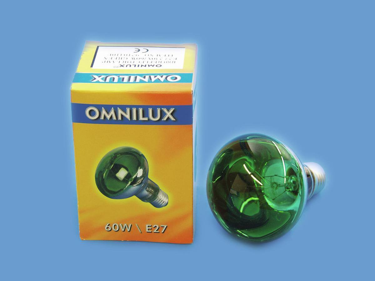 Omnilux R80 230V 60W E-27 reflectorlamp groen