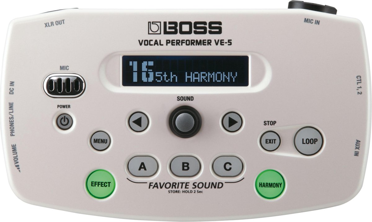 BOSS VE-5-WH Vocal Performer vocal effectprocessor wit