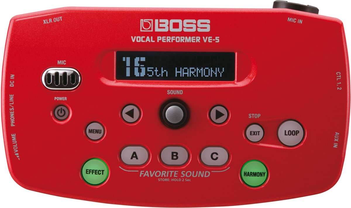 BOSS VE-5-RD Vocal Performer vocal effectprocessor rood