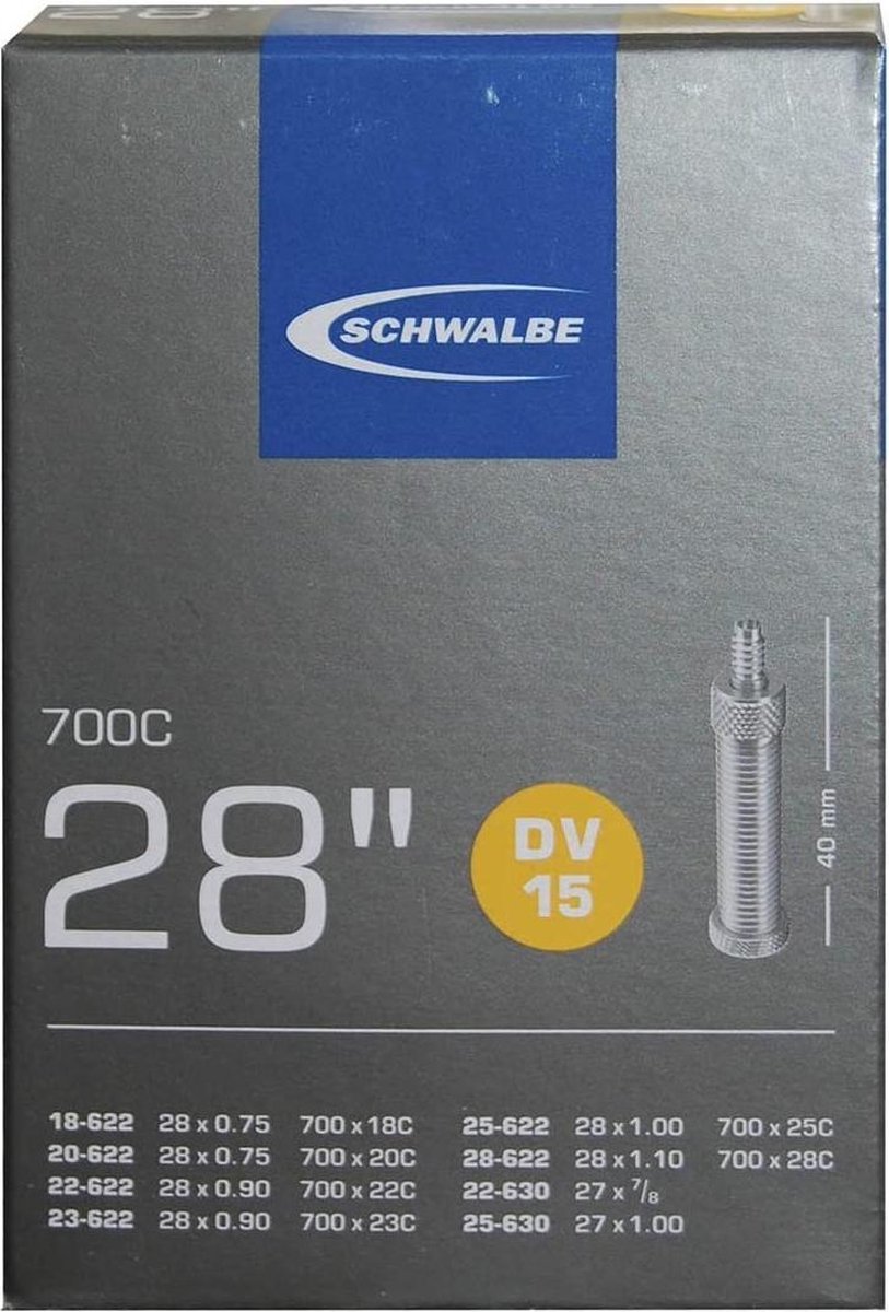 Schwalbe Binnenband 28 Inch (18/28-622 22/25-630) Dv 40 Mm - Zwart