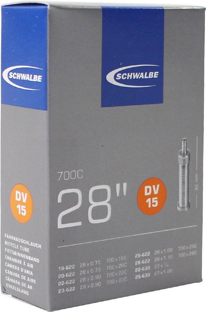 Schwalbe Binnenband 28 Inch (18/28-622 22/25-630) Dv 40 Mm - Zwart