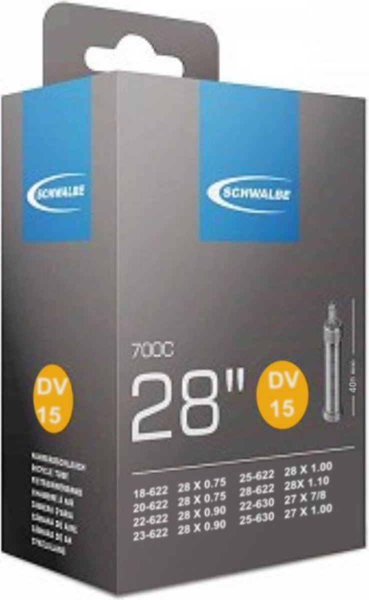 Schwalbe Binnenband 28 Inch (18/28-622 22/25-630) Dv 40 Mm - Zwart