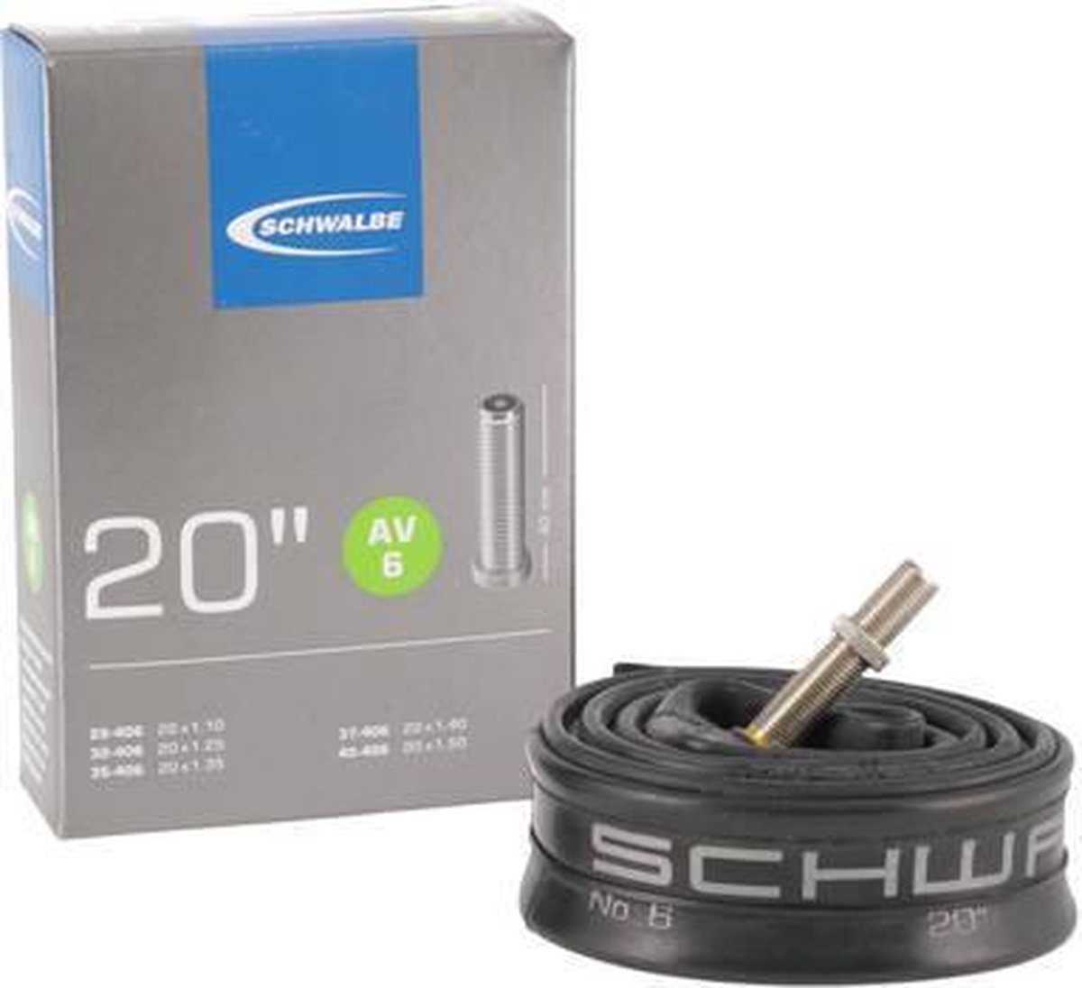 Schwalbe Binnenband 20 Inch (28/40 X 406) Av 40 Mm - Zwart