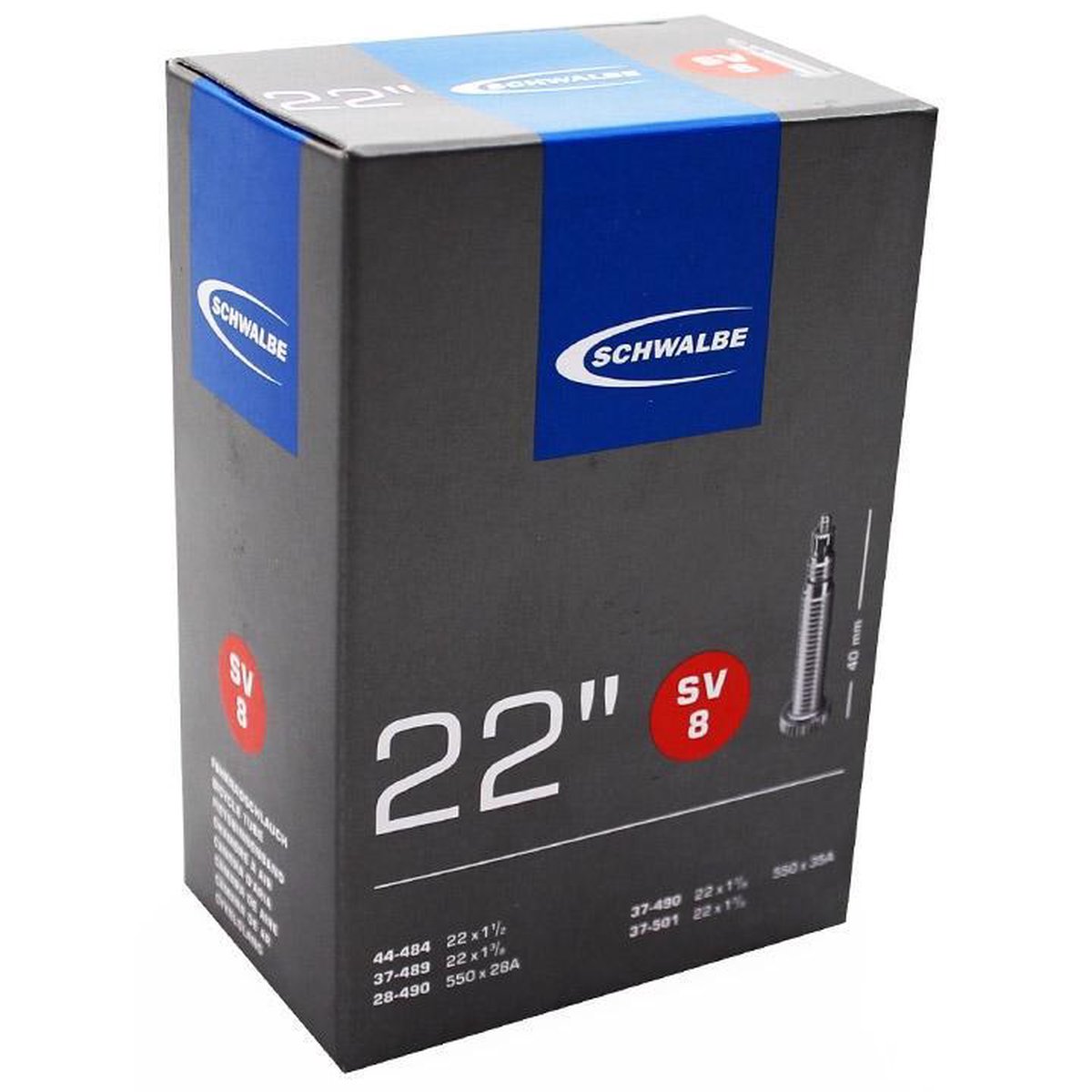 Schwalbe Binnenband 22 Inch (44-484 37-489 28/37-490) Fv 40 Mm - Zwart