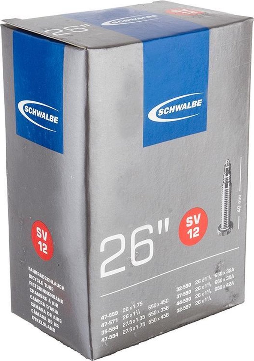 Schwalbe Binnenband 12sv 26 X 1 1/4/1.70 (25/40-559) Fv 40 Mm - Zwart