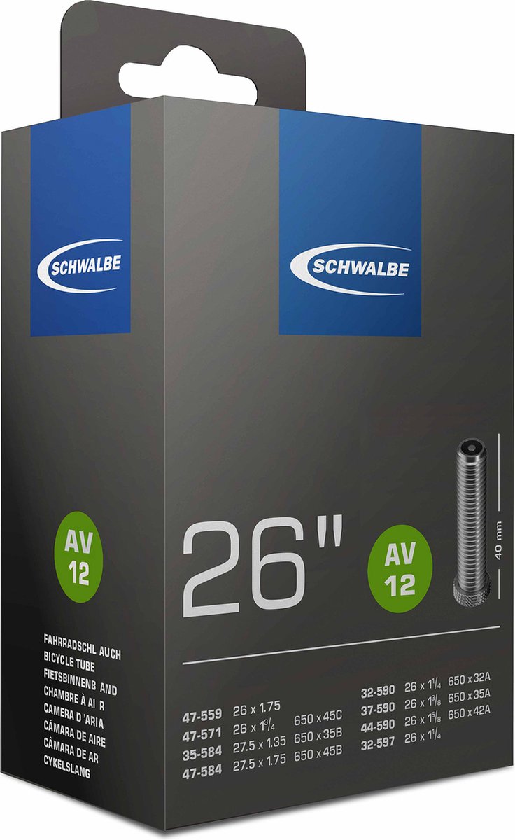 Schwalbe Binnenband 26 Inch (47-559 47-571 35/47/584) Av 40 Mm - Zwart