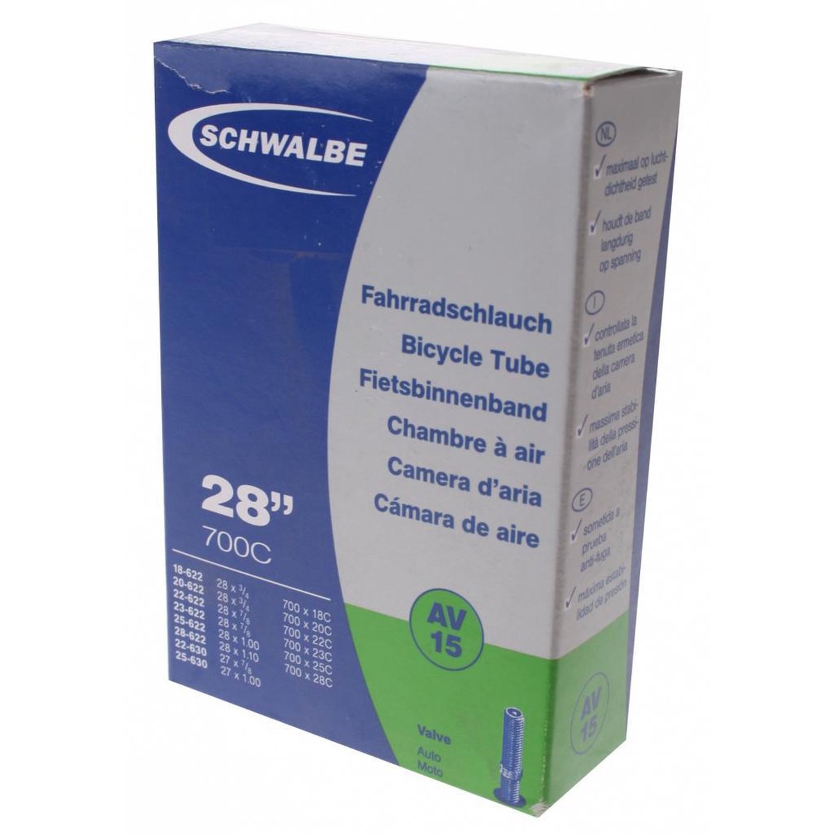 Schwalbe Binnenband Av15 28 Inch (18/28-622 22/25-630) Av 40 Mm - Zwart