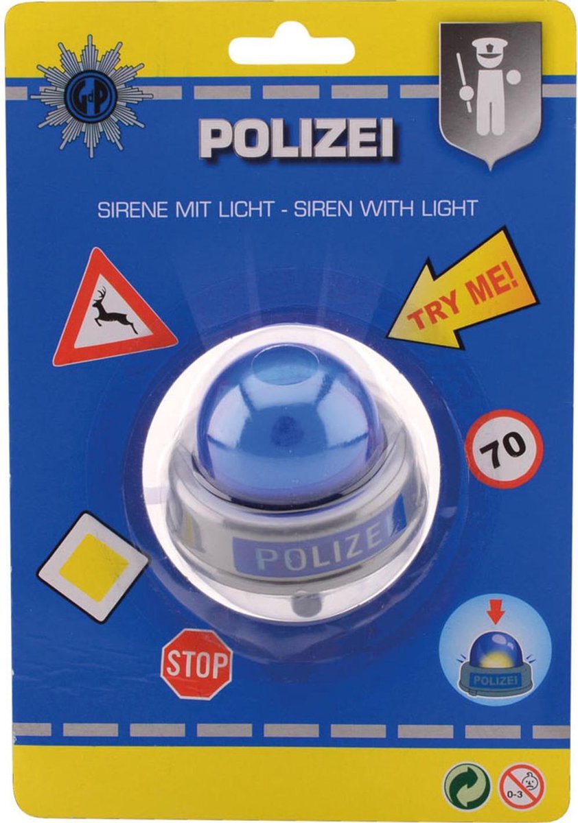 Johntoy Fietsbel Bike Fun Duitse Politie Sirene Licht - Blauw