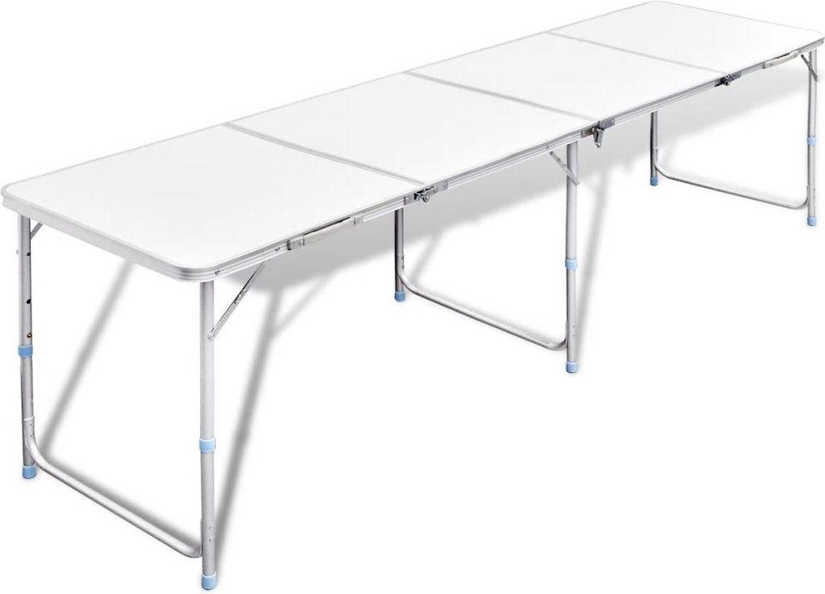 Vidaxl Campingtafel Inklapbaar En Verstelbaar 240x60 Cm Aluminium - Wit