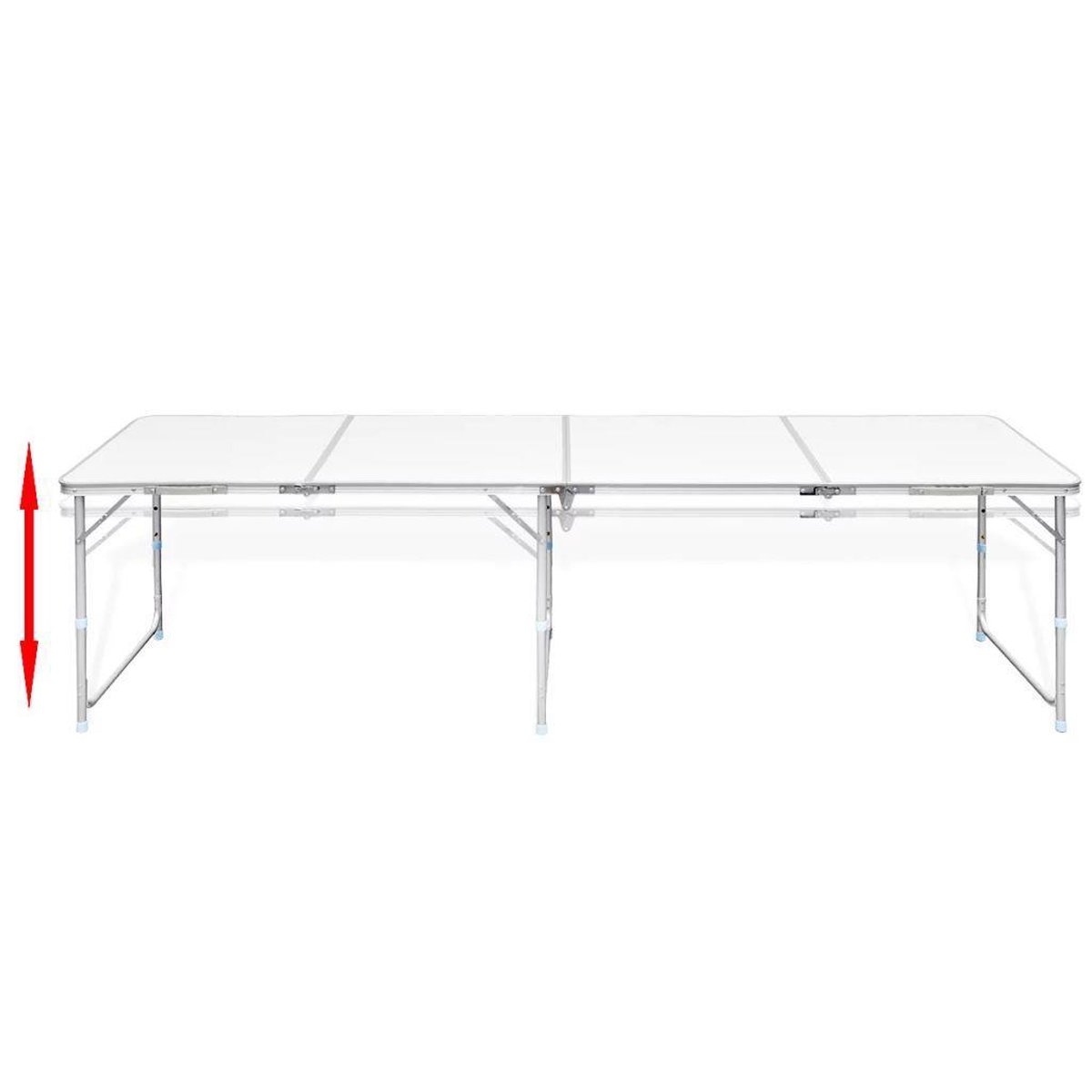 Vidaxl Campingtafel Inklapbaar En Verstelbaar 240x60 Cm Aluminium - Wit