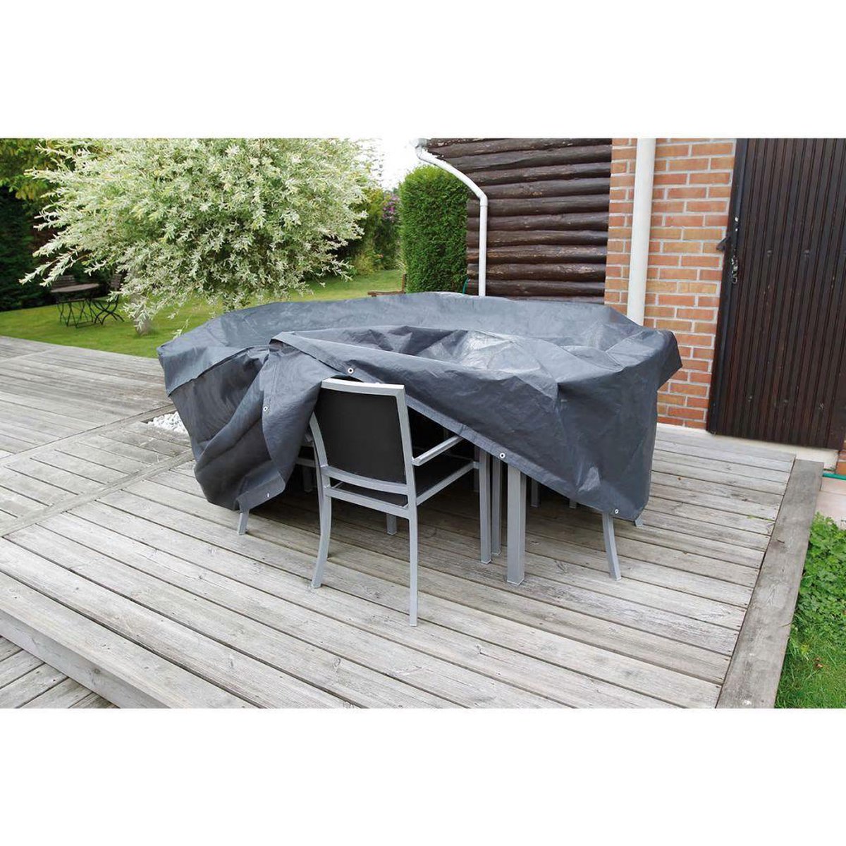 Nature Beschermhoes voor tuinset PE H90x dia. 325cm - Zwart