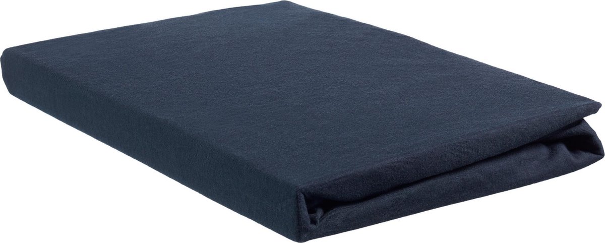 Beddinghouse Jersey Topper Hoeslaken - 100% Gebreide Jersey Katoen - Lits-jumeaux (160x200/220 Cm) - Navy - Blauw