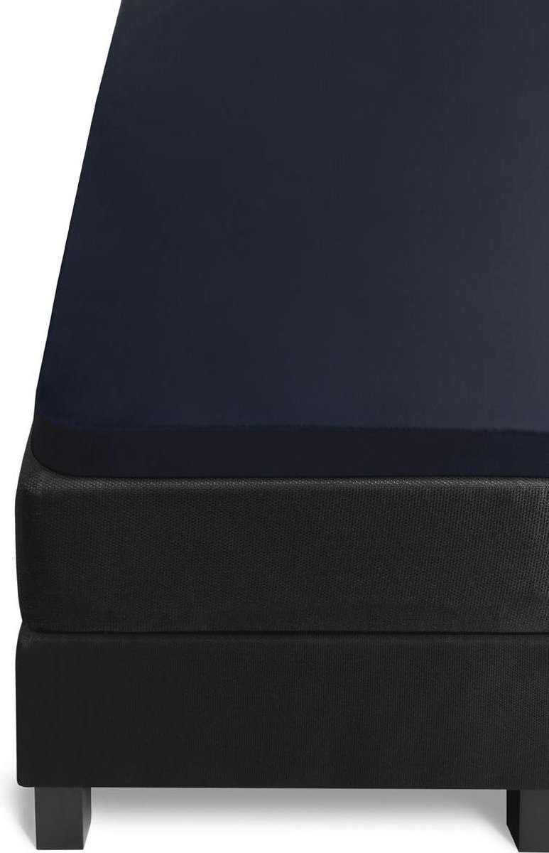 Beddinghouse Jersey Topper Hoeslaken - 100% Gebreide Jersey Katoen - Lits-jumeaux (160x200/220 Cm) - Navy - Blauw