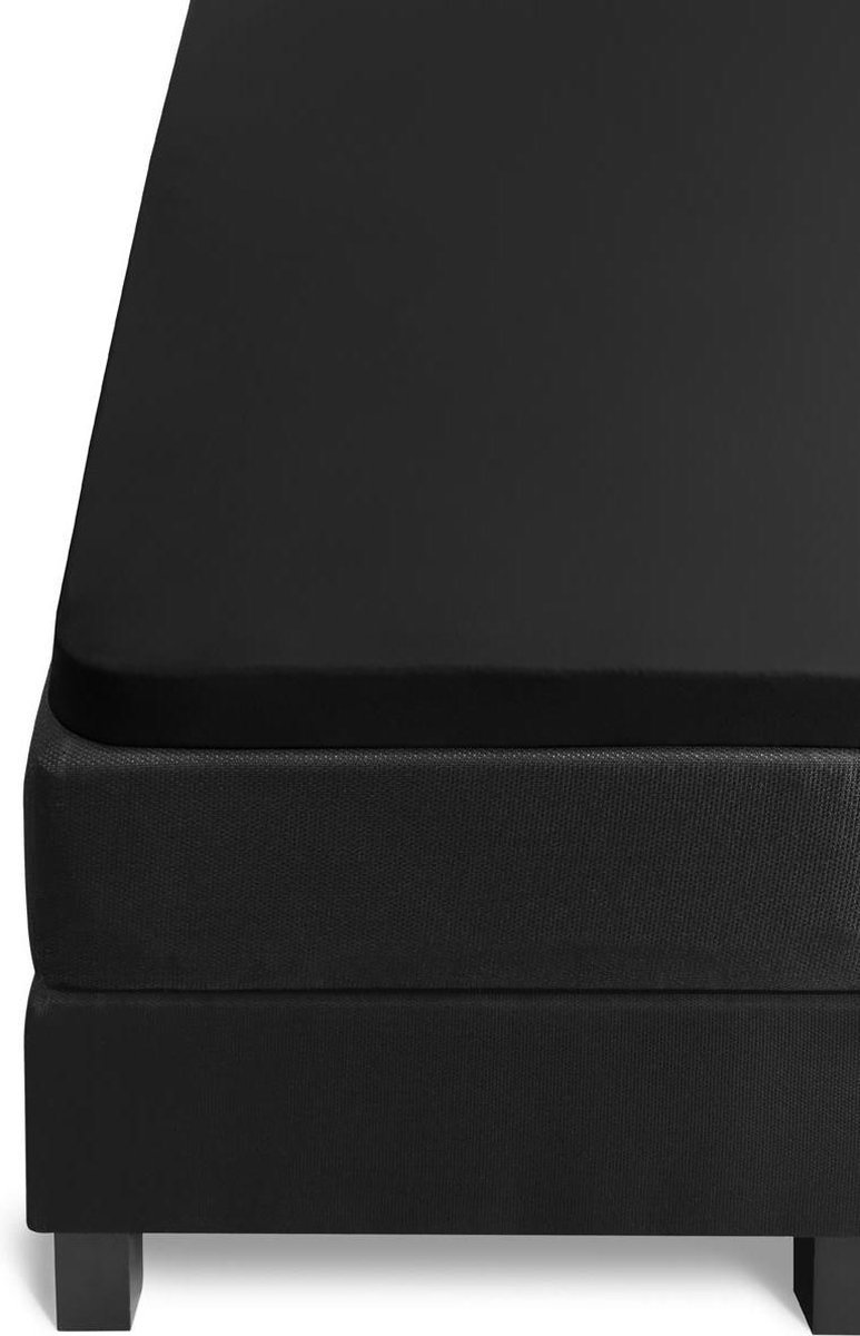Beddinghouse Jersey Topper Hoeslaken - 100% Gebreide Jersey Katoen - Lits-jumeaux (160x200/220 Cm) - Black - Zwart