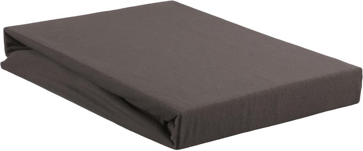 Beddinghouse Jersey Split-topper Hoeslaken - 100% Gebreide Jersey Katoen - Lits-jumeaux (180x200/220 Cm) - Anthracite - Grijs