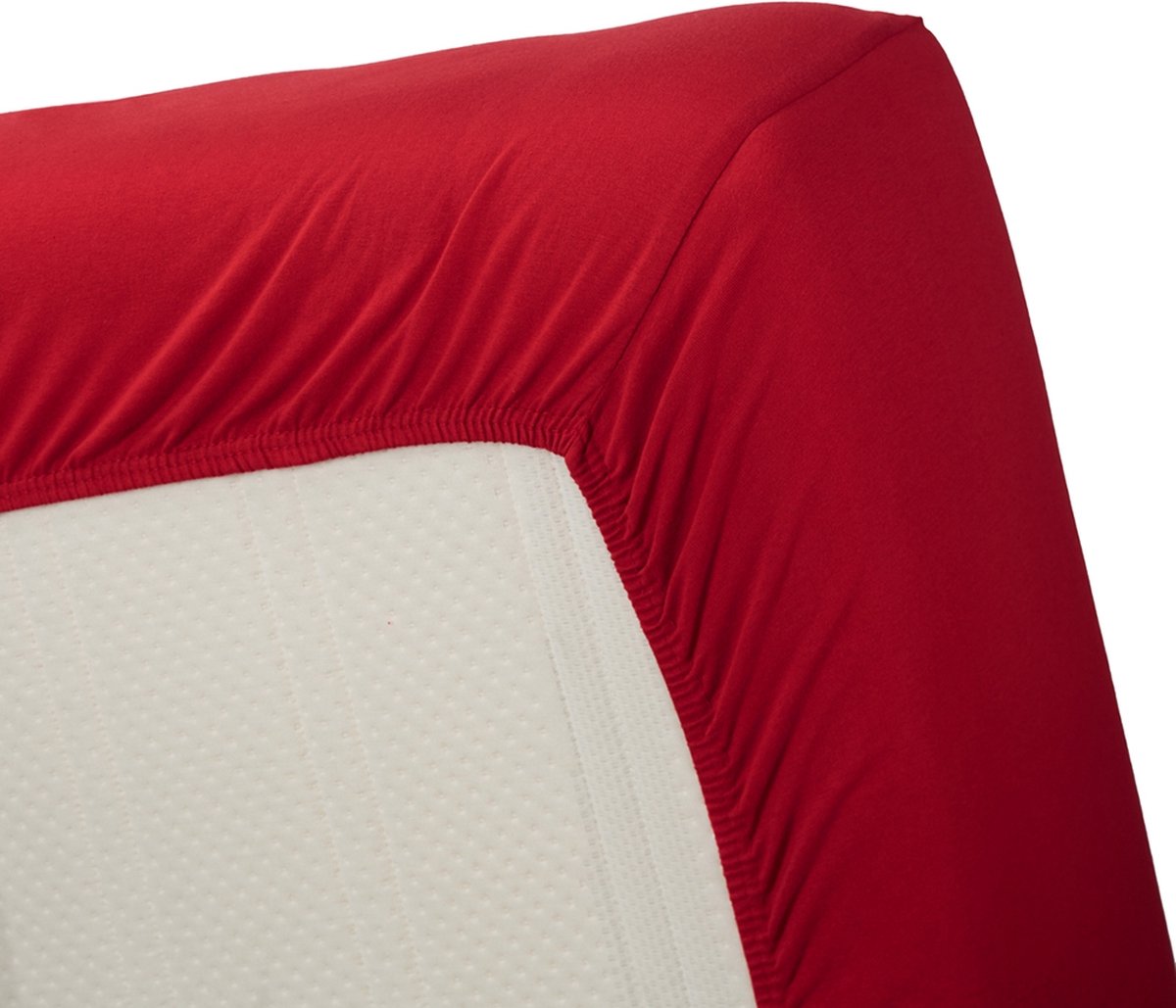 Beddinghouse Jersey Hoeslaken - 100% Gebreide Jersey Katoen - Lits-jumeaux (180x200/220 Cm) - Red - Rood