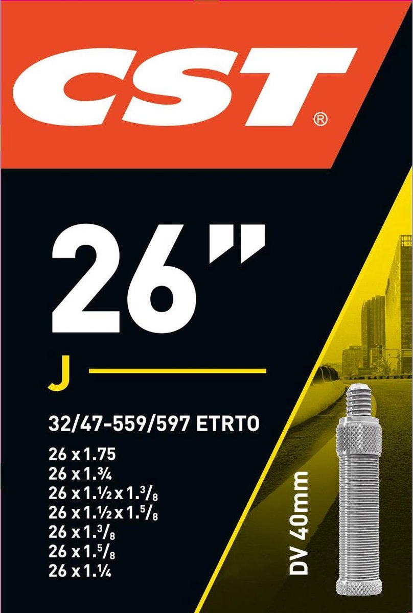 CST Binnenband 26 X 1 1/4-1.75 (47/32-559/597) Hv 40 Mm - Zwart