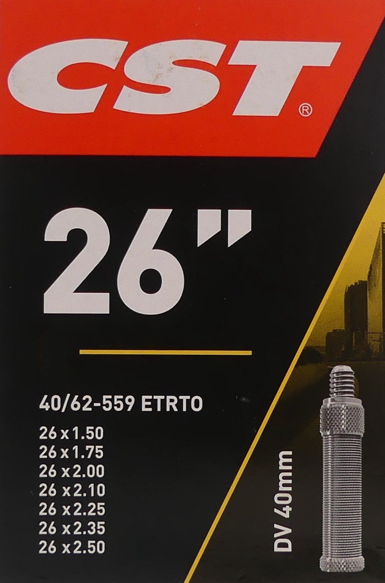 CST Binnenband 26 X 1 1/4-1.75 (47/32-559/597) Hv 40 Mm - Zwart