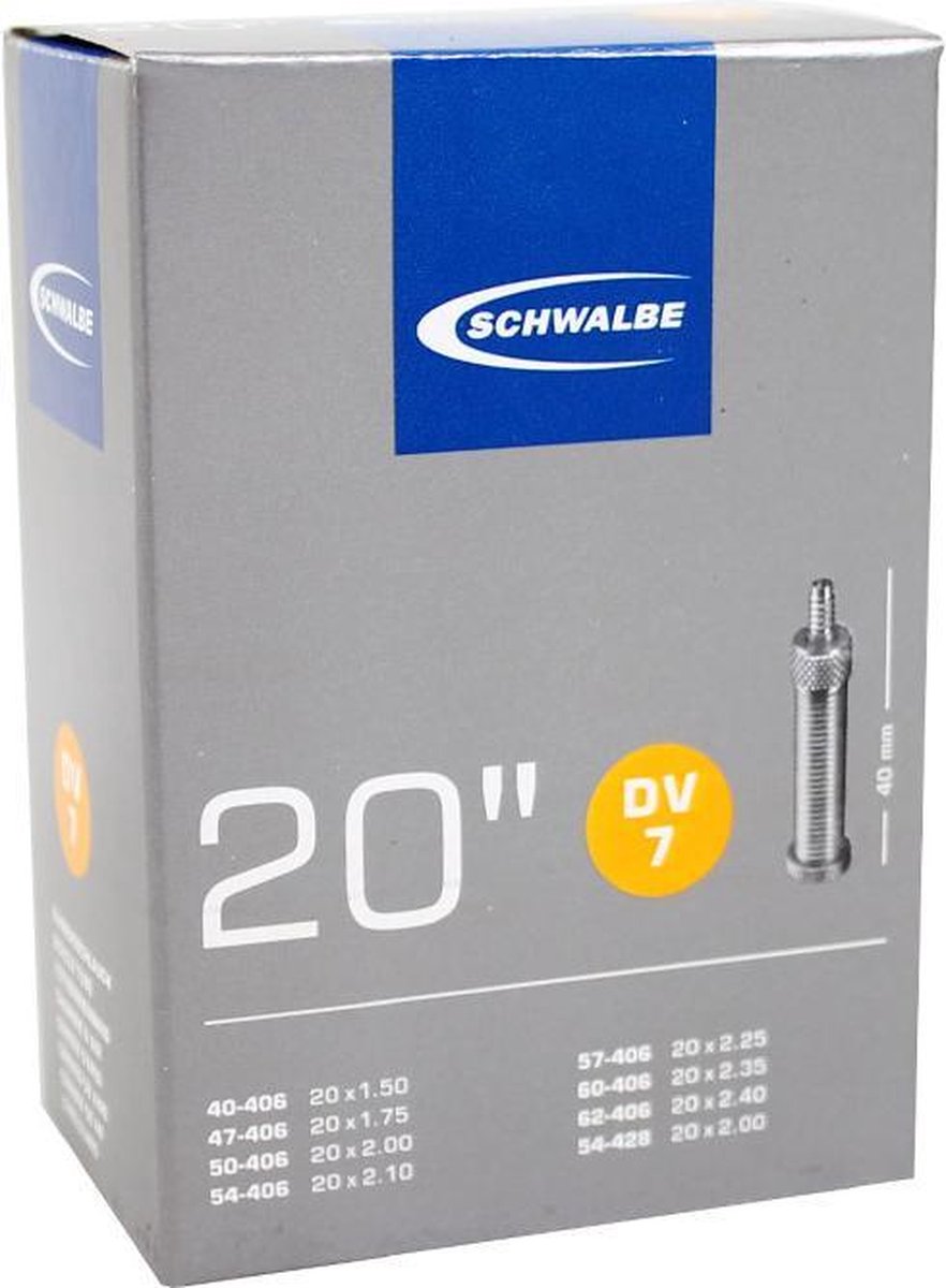 Schwalbe Binnenband 20 X 1.50/2.50 (40/62-406) Dv 40 Mm - Zwart