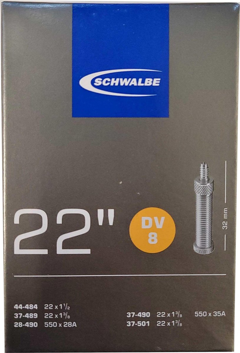 Schwalbe Binnenband Dv8 22 X 1 3/8 (28/37-489/501) Dv 30 Mm - Zwart