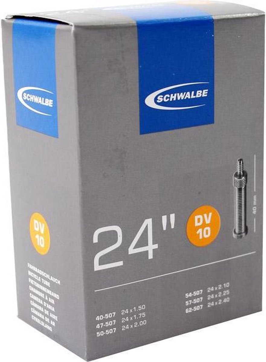 Schwalbe Binnenband 24 X 1.50/2.40 Inch (40/62-507) Dv 40 Mm - Zwart