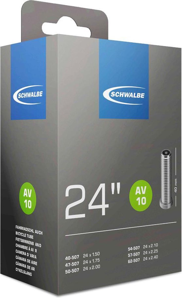 Schwalbe Binnenband Av10 24 X 1.50/2.40 (40/62-507) Av 40 Mm - Zwart